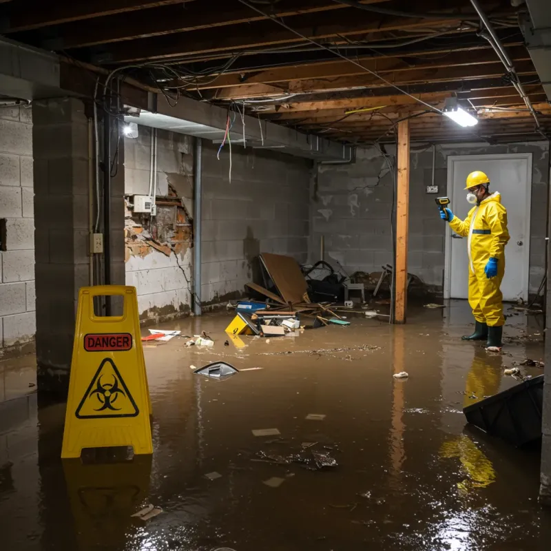 Flooded Basement Electrical Hazard in Carthage, MO Property